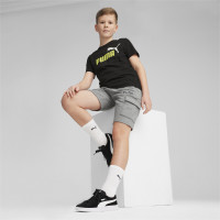 PUMA Essentials+ 2 Logo T-Shirt Kids Zwart Lichtgroen Wit