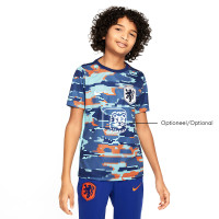 Nike Nederland Pre-Match Trainingsshirt 2024-2026 Kids Blauw Wit