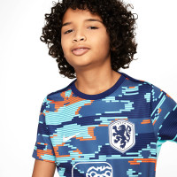Nike Nederland Pre-Match Trainingsshirt 2024-2026 Kids Blauw Wit