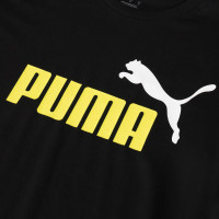 PUMA Essentials+ 2 Logo T-Shirt Zwart Lichtgeel Wit