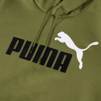 PUMA Essentials+ 2 College Big Logo Fleece Hoodie Olijfgroen Zwart Wit