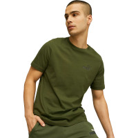 PUMA Essentials Small Logo T-Shirt Olijfgroen Zwart