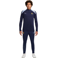 Nike Frankrijk Strike Trainingspak 1/4-Zip 2024-2026 Donkerblauw Lichtblauw