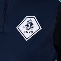 Nike KNVB Scheidsrechters Trainingstrui 1/4-Zip 2024-2026 Dames Donkerblauw Turquoise
