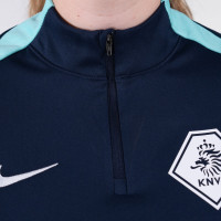 Nike KNVB Scheidsrechters Trainingstrui 1/4-Zip 2024-2026 Dames Donkerblauw Turquoise