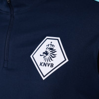 Nike KNVB Trainingspak 1/4-Zip 2024-2026 Donkerblauw Turquoise Zwart