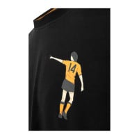 Cruyff Dos Rayas Graphic T-Shirt Zwart Oranje