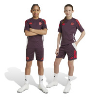 adidas Bayern Munich Training Short 2024-2025 Kids Burgundy Red White