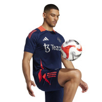 adidas Manchester United Training Shirt 2024-2025 Dark Blue Red Silver