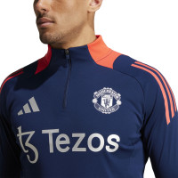 adidas Manchester United Training sweater 1/4-Zip 2024-2025 Dark Blue Red Silver