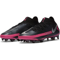 Nike PHANTOM GT ELITE DF Gras Voetbalschoenen (FG) Zwart Zilver Roze