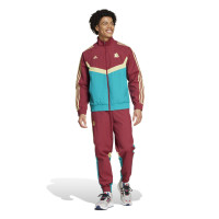 adidas AS Roma Culturewear Trainingspak Woven Full-Zip 2024-2025 Bordeauxrood Goud Turquoise