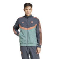 adidas Bayern Munich Culturewear Woven Tracksuit Full-Zip 2024-2025 Grey Orange Green