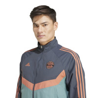 adidas Bayern Munich Culturewear Woven Tracksuit Full-Zip 2024-2025 Grey Orange Green