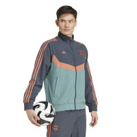 adidas Bayern Munich Culturewear Woven Tracksuit Full-Zip 2024-2025 Grey Orange Green