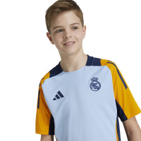 adidas Real Madrid Training Shirt 2024-2025 Kids Light Blue Orange Dark Blue