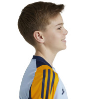 adidas Real Madrid Training Shirt 2024-2025 Kids Light Blue Orange Dark Blue