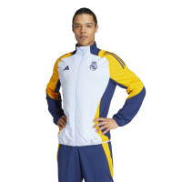 adidas Real Madrid Presentation Tracksuit Full-Zip 2024-2025 Light Blue Dark Blue