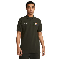 Nike FC Barcelona Tech Fleece Polo Trainingsset 2023-2024 Donkergroen Zwart Wit