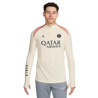 Nike Paris Saint-Germain x Jordan Strike Elite Trainingstrui 1-4-Zip 2024-2025 Gebroken Wit Roze Zwart