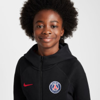 Nike Paris Saint-Germain Tech Fleece Tracksuit 2024-2025 Kids Black Anthracite Red