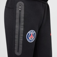 Nike Paris Saint-Germain Tech Fleece Tracksuit 2024-2025 Kids Black Anthracite Red