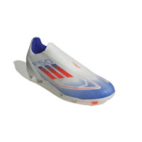 adidas F50 League Laceless Grass Football Shoes (FG) White Red Blue