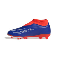 adidas Predator League Laceless Grass Football Shoes (FG) Kids Blue White Red