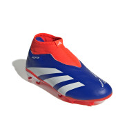 adidas Predator League Laceless Grass Football Shoes (FG) Kids Blue White Red