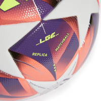 adidas Women's UEFA Champions League League Voetbal Maat 5 2024-2025 Oranje Zilver Geel