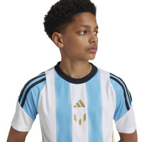 adidas Messi Kids Training Shirt Light Blue White Black Gold