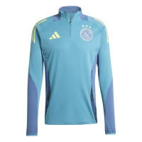 adidas Ajax Trainingspak 1/4-Zip 2024-2025 Lichtblauw Blauw Geel