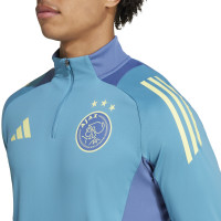 adidas Ajax Trainingspak 1/4-Zip 2024-2025 Lichtblauw Blauw Geel