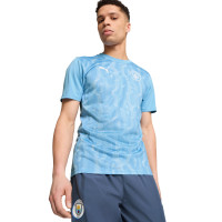 PUMA Manchester City Pre-Match Training Shirt 2024-2025 Light Blue White