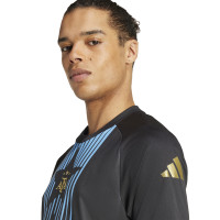 adidas Argentina Pre-Match Training Shirt 2024-2026 Black Light Blue Gold