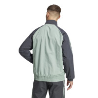 adidas Real Madrid Culturewear Woven Tracksuit Full-Zip 2024-2025 Dark Grey Green Purple