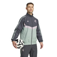 adidas Real Madrid Woven Trainingsjack 2024-2025 Donkergrijs Groen Paars