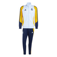 adidas Real Madrid Full-Zip Tracksuit 2024-2025 Light Blue Dark Blue Yellow