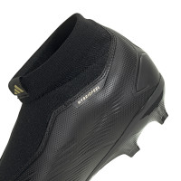 adidas Predator League Laceless Grass Football Shoes (FG) Black Grey Gold
