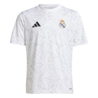 adidas Real Madrid Pre-Match Training Shirt 2024-2025 Kids White Grey