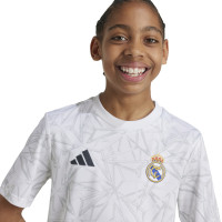 adidas Real Madrid Pre-Match Training Shirt 2024-2025 Kids White Grey