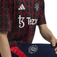 adidas Manchester United Pre-Match Training Shirt 2024-2025 Kids Black Red