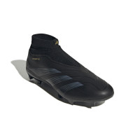 adidas Predator League Laceless Grass Football Shoes (FG) Black Grey Gold