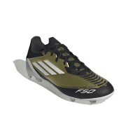 adidas F50 Messi League Gras / Kunstgras Voetbalschoenen (MG) Goud Zwart Wit