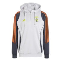adidas Benfica Track Hoodie Trainingspak 2024-2025 Lichtgrijs Donkergrijs Felgeel