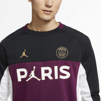 Nike Paris Saint Germain X Jordan Crew Sweater Zwart Bordeauxrood Goud