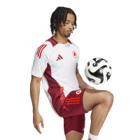 adidas AS Roma Trainingsshirt 2024-2025 Wit Bordeauxrood Oranje