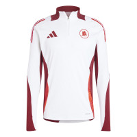 adidas AS Roma Trainingstrui 1/4-Zip 2024-2025 Wit Bordeauxrood Oranje