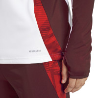 adidas AS Roma Trainingstrui 1/4-Zip 2024-2025 Wit Bordeauxrood Oranje