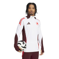 adidas AS Roma Trainingspak 1/4-Zip 2024-2025 Wit Bordeauxrood Oranje